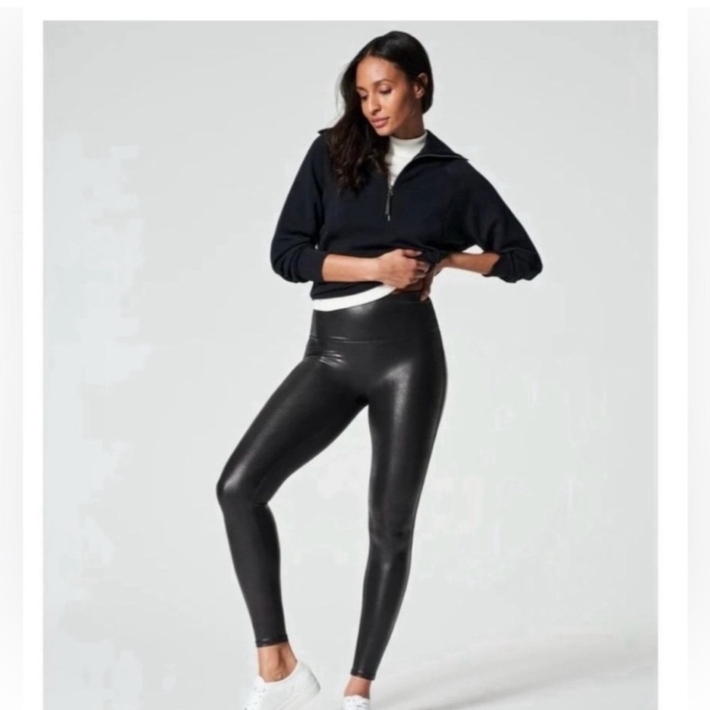 Black Spanx Faux Leather Leggings
